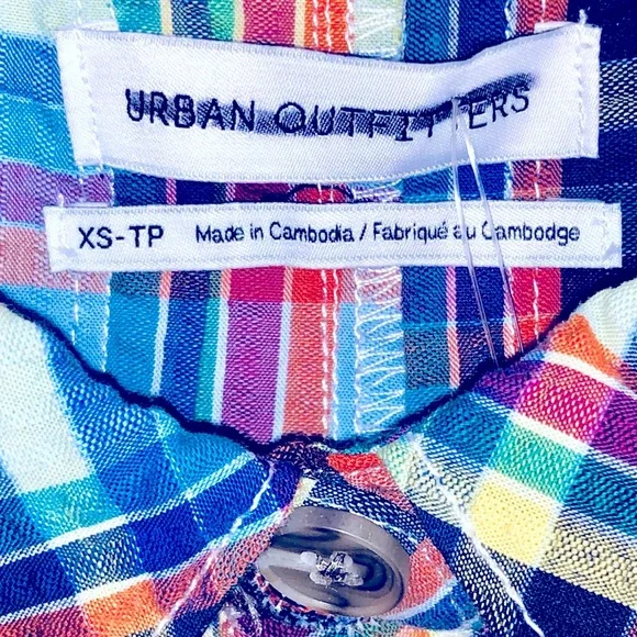 URBAN OUTFITTERS ZOEY WORKWEAR ROMPER PLAYSUIT SIZE XS PLAID MULTICOLOR … - Picture 6 of 8